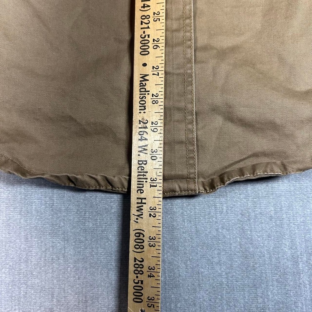 Timberland Mens Brown Twill Flannel Lined Shirt Jacket Workwear Small Pockets - Picture 5 of 6